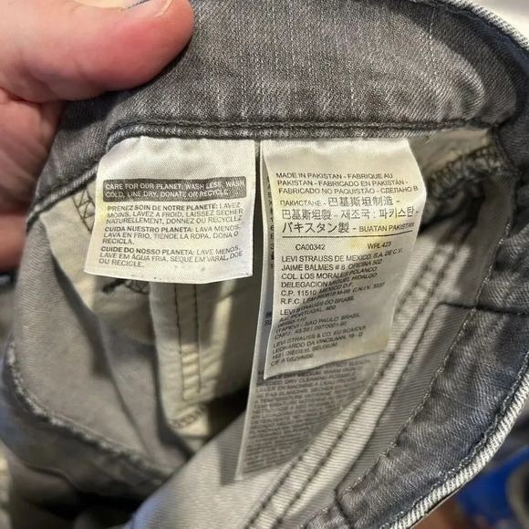 Levis 514 Jeans Mens Size 36x31 (36x32 Tag) Gray Straight Leg Denim Pants - Picture 9 of 9